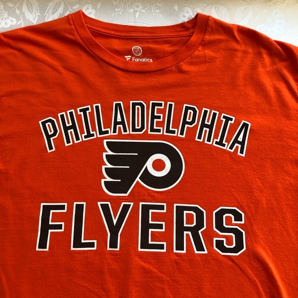 Fanatics NHL Philadelphia Flyers Printed Logo Orange T-Shirt Men’s Size L - Picture 4 of 11